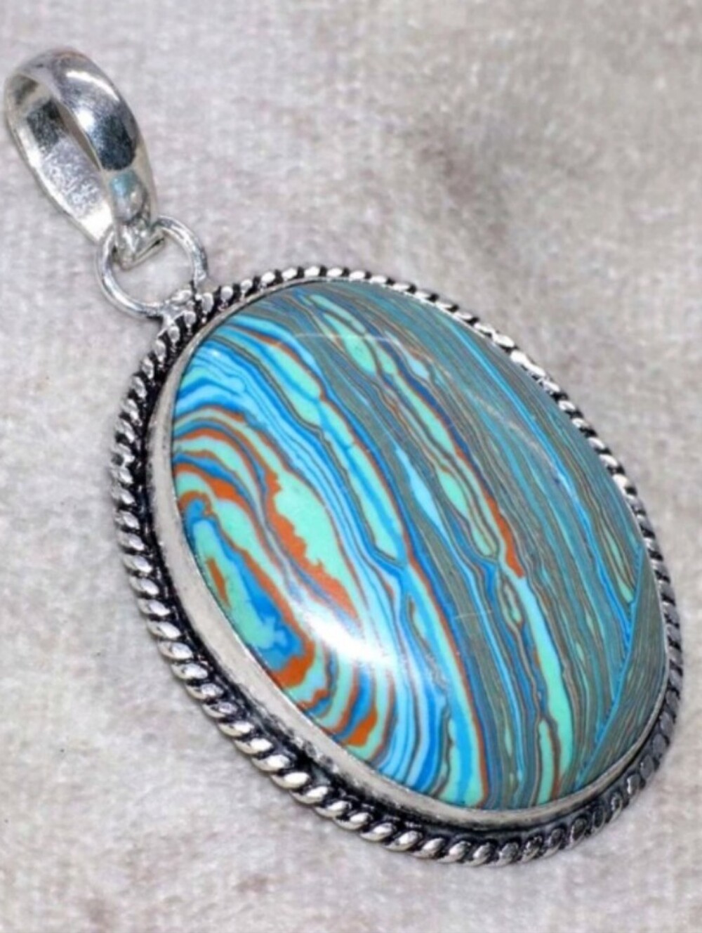 Mosaic Jasper Gemstone Jewelry 925 Sterling Silver Handmade Pendant Necklace